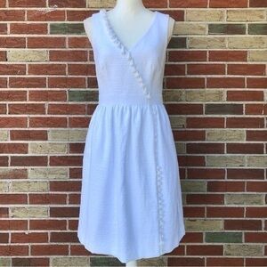 Trina Turk V-neck White Tassel Sleeveless Midi Dress 👗